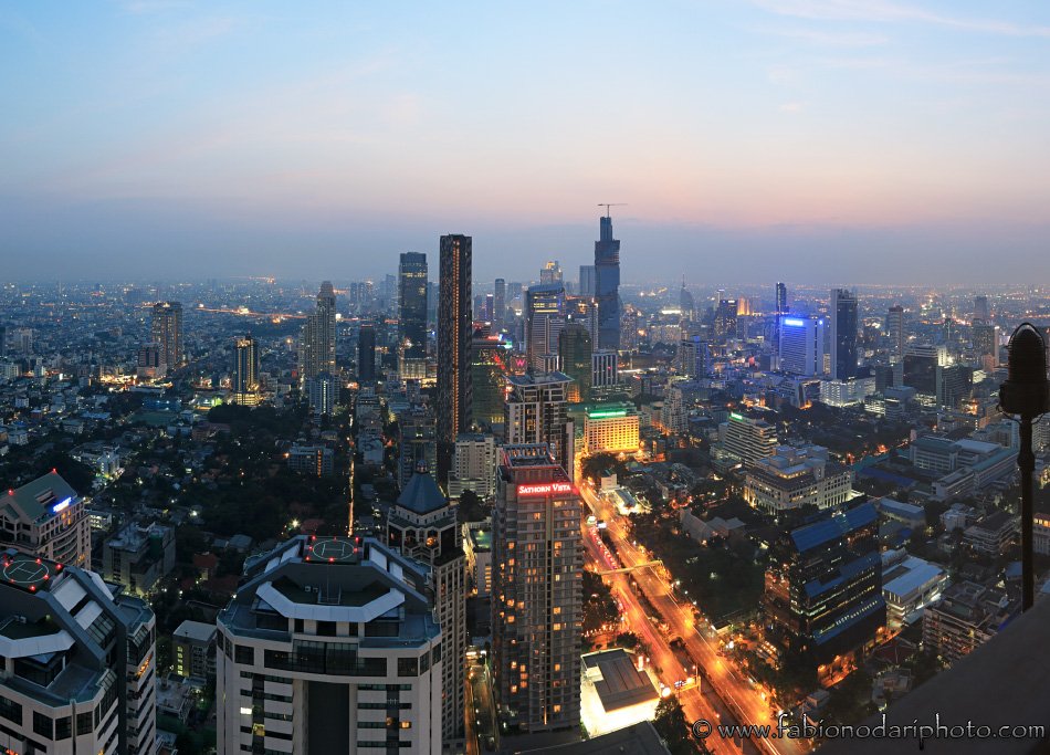 bangkok by night from above