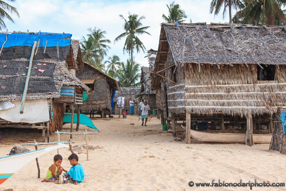 fisherman village in nacpan n the philippines