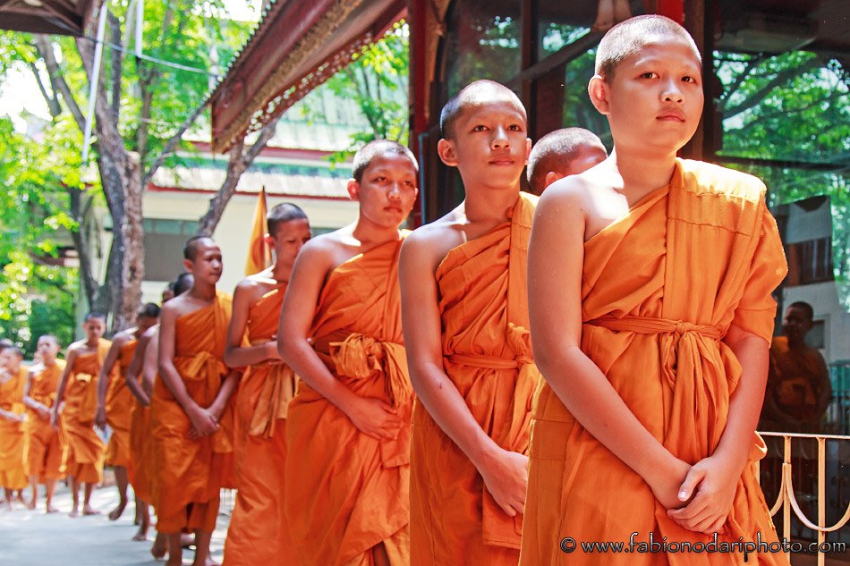 bhuddists monks in bangkok in thailand