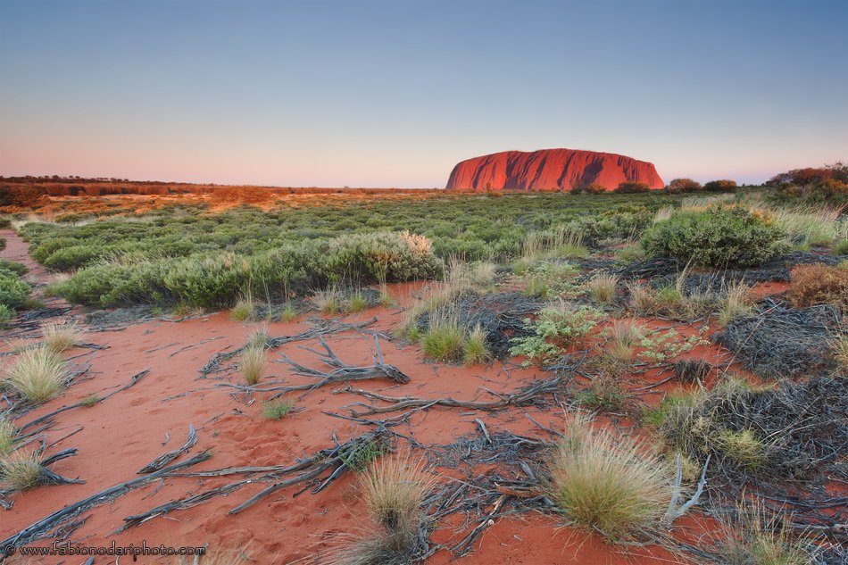 sunset over uluru ayers rock in australia