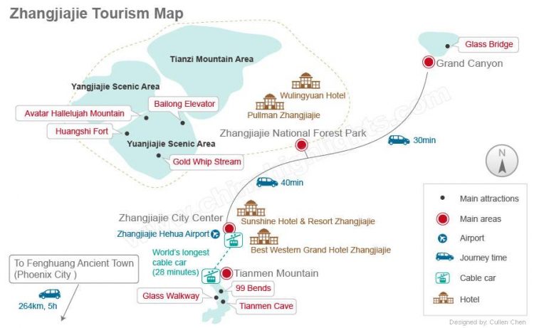 zhangjiajie map