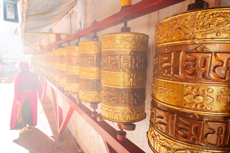 prayer wheel in tibet