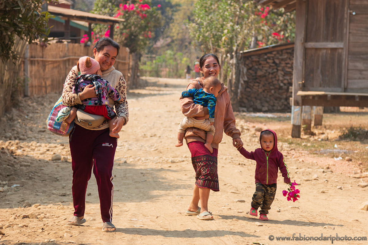 laos people in a vang vieng village